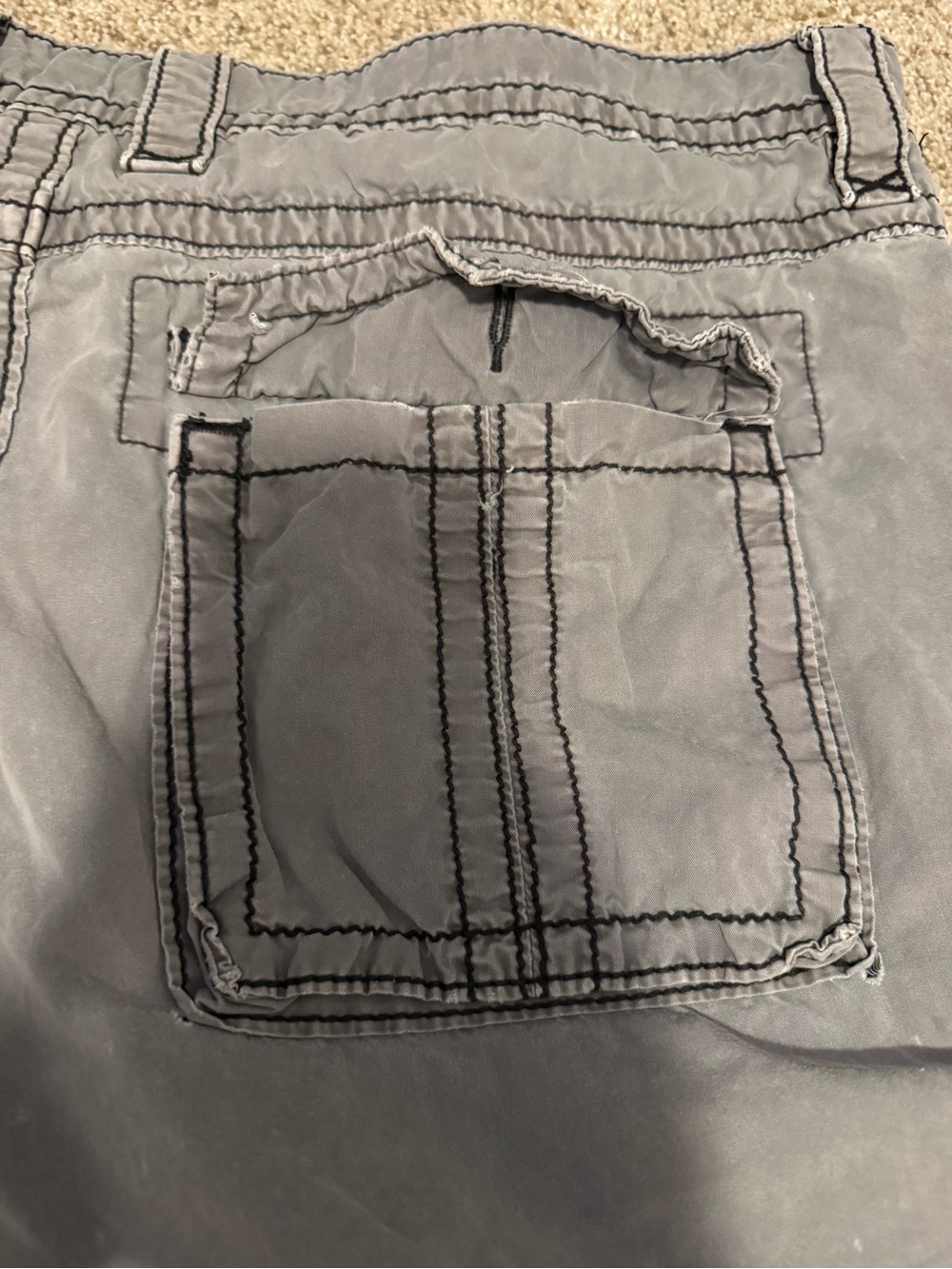 Rock Revival Cargo Shorts Mens 38 Gray Black Stitch Streetwear Y2K Skate - Read - Picture 7 of 7